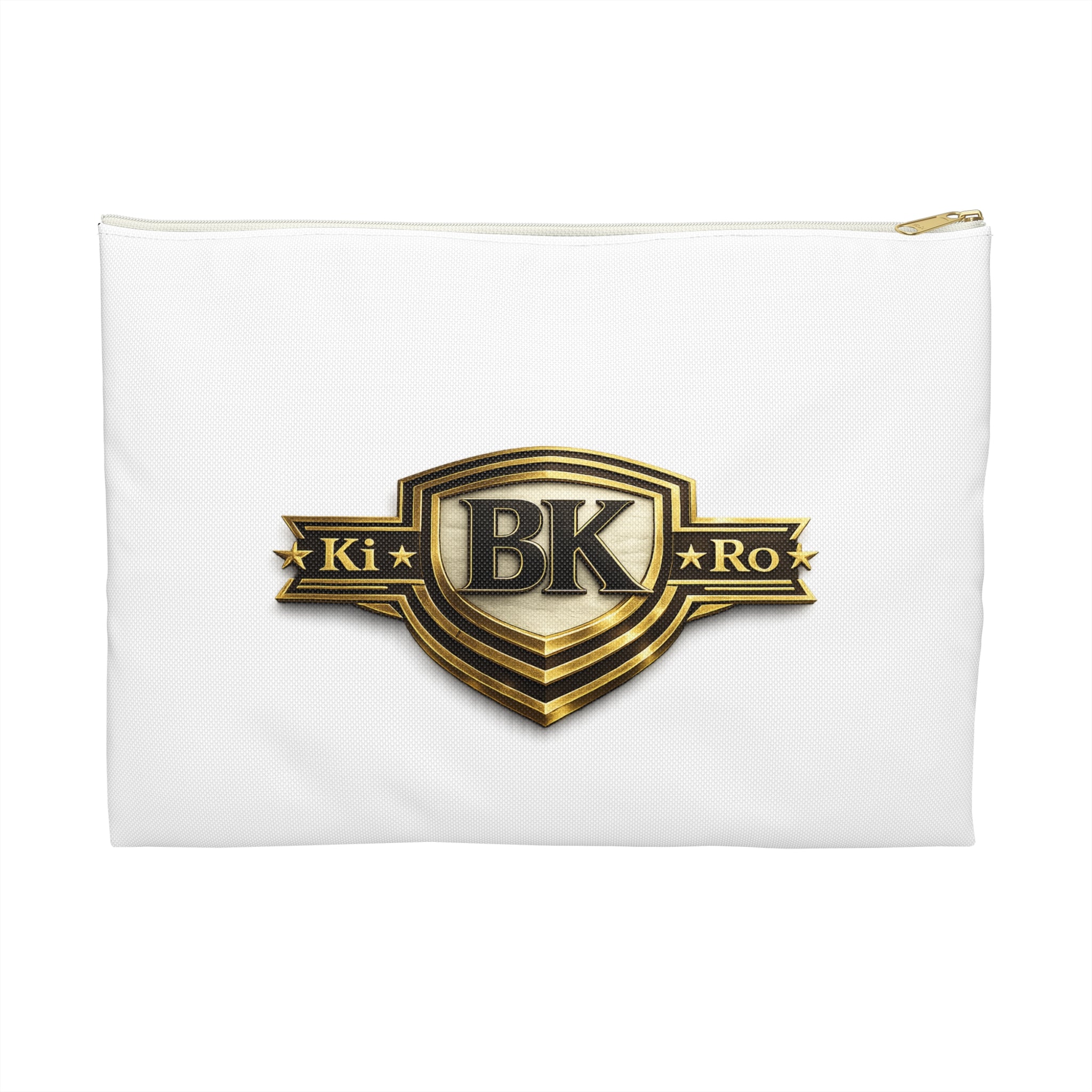 BK Shield Accessory Pouch — Gold Crest Makeup & Travel Organizer
