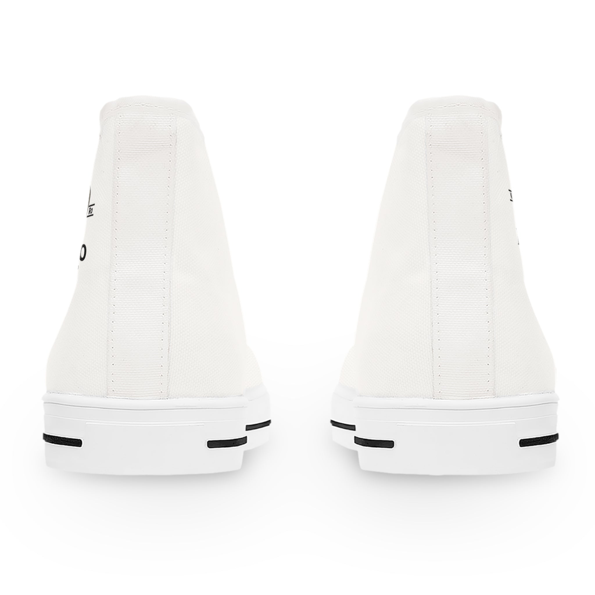 Women's High Top Sneakers — Classic White Canvas Casual Shoes